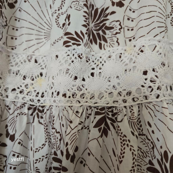 CP Shades White Brown Floral crochet Maxi Skirt S Rare - Picture 4 of 8
